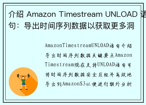 介绍 Amazon Timestream UNLOAD 语句：导出时间序列数据以获取更多洞察 数据库