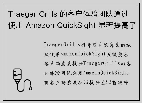 Traeger Grills 的客户体验团队通过使用 Amazon QuickSight 显著提高了